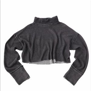 Medium Black turtleneck top Out from Under cropped